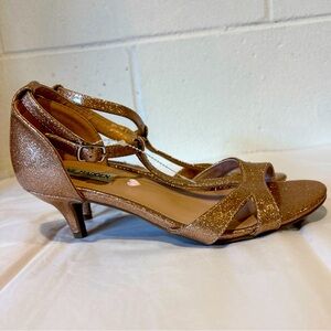 Steve Madden sparking rose gold sandal heels